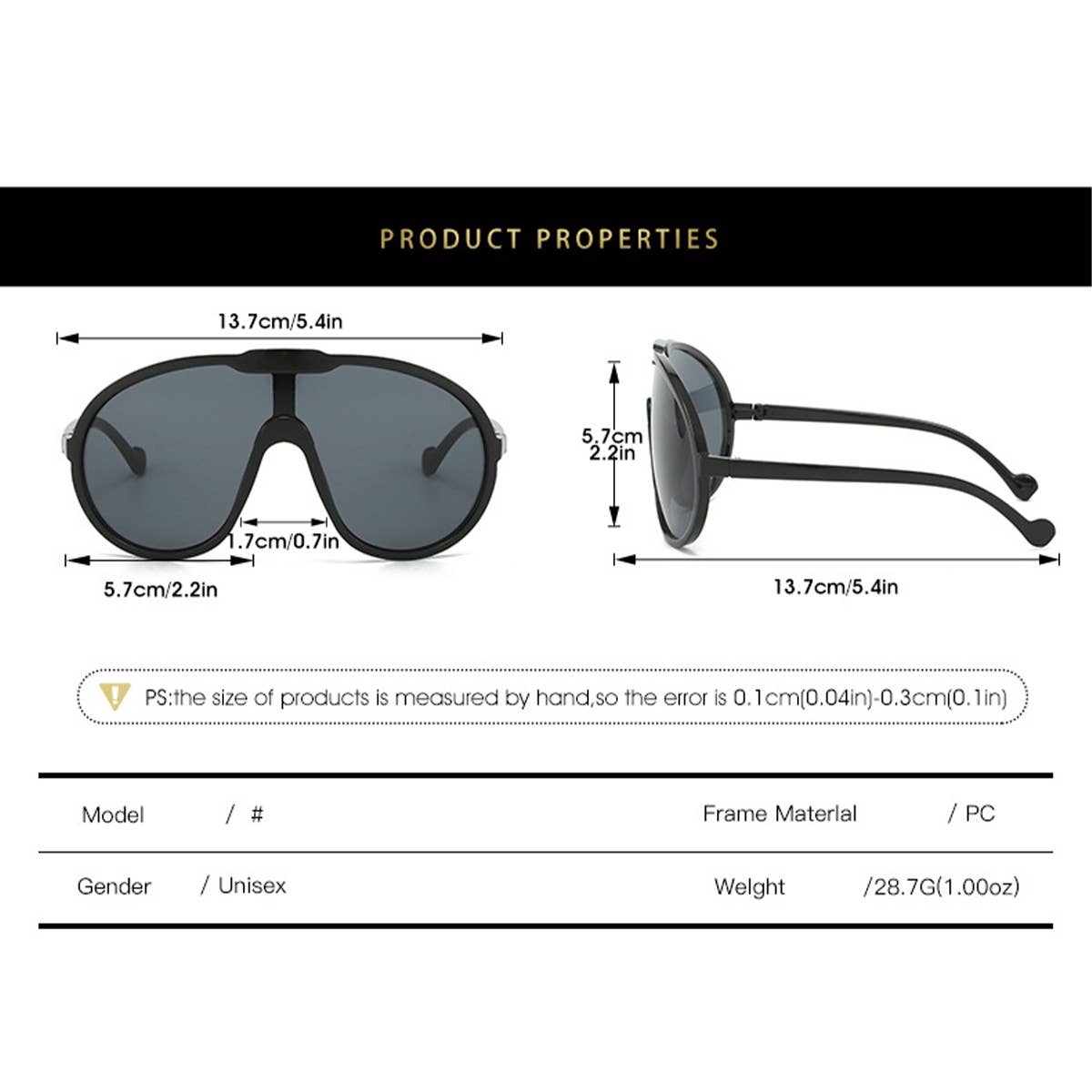 OVERSIZED FRAME ONE-PIECE SUNGLASSES UNISEX_CWASG0282