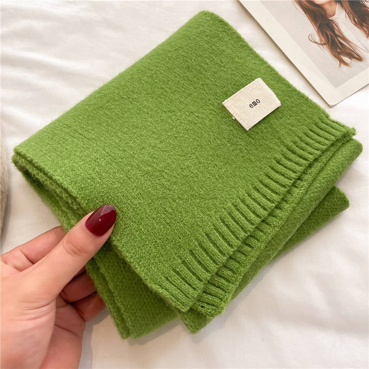 Solid Knit Scarf - Candy Color Wrap for Students_CWASC0975