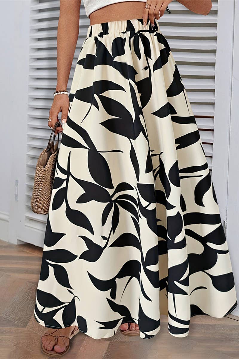 CWBLS0436_SUMMER TEMPERAMENT DRAPE PLEATED SKIRT