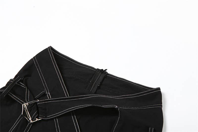 Patchwork skirt suit that covers the buttocks