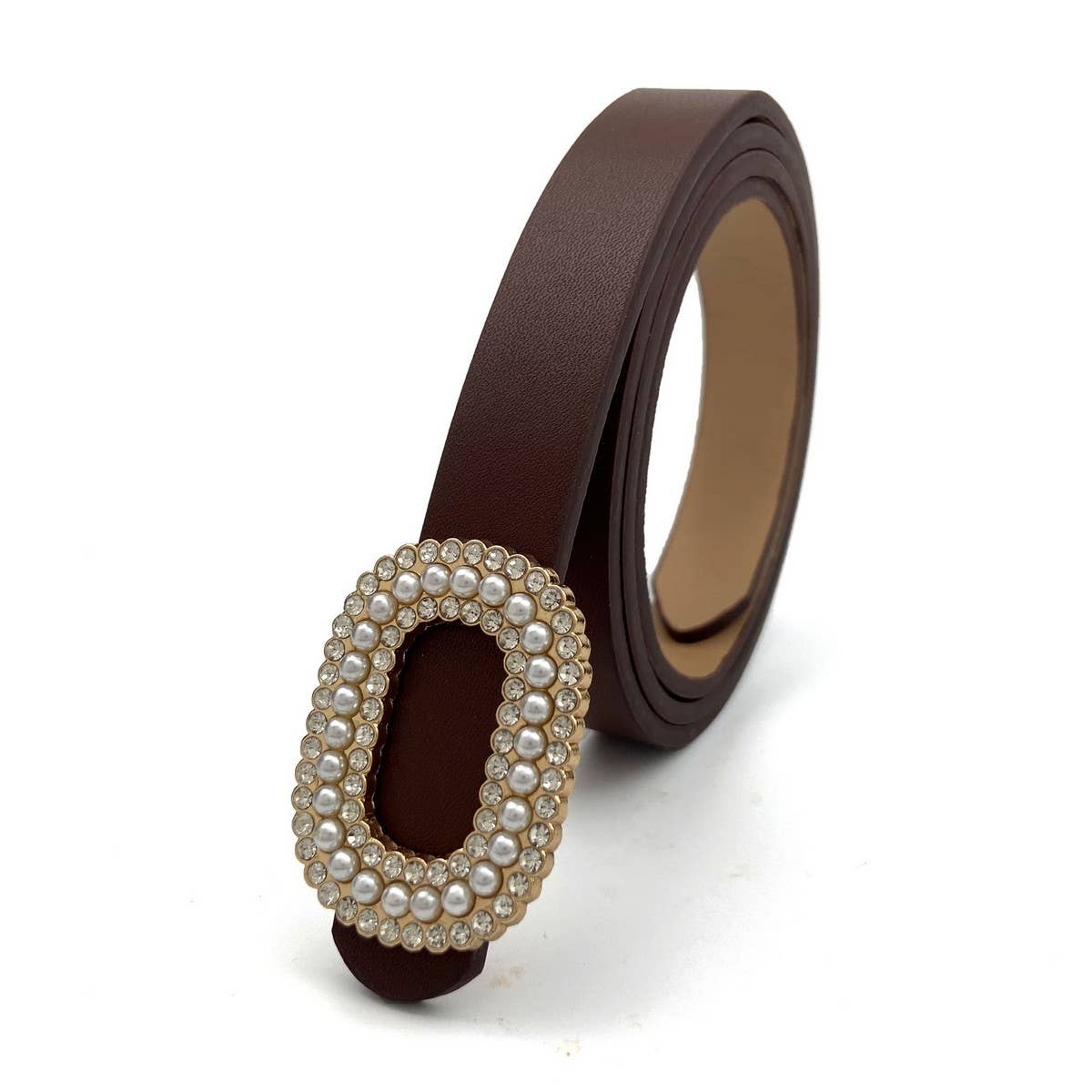 MULTICOLOR RHINESTONE PEARL BELT VERSATILE BELT_CWABE0688