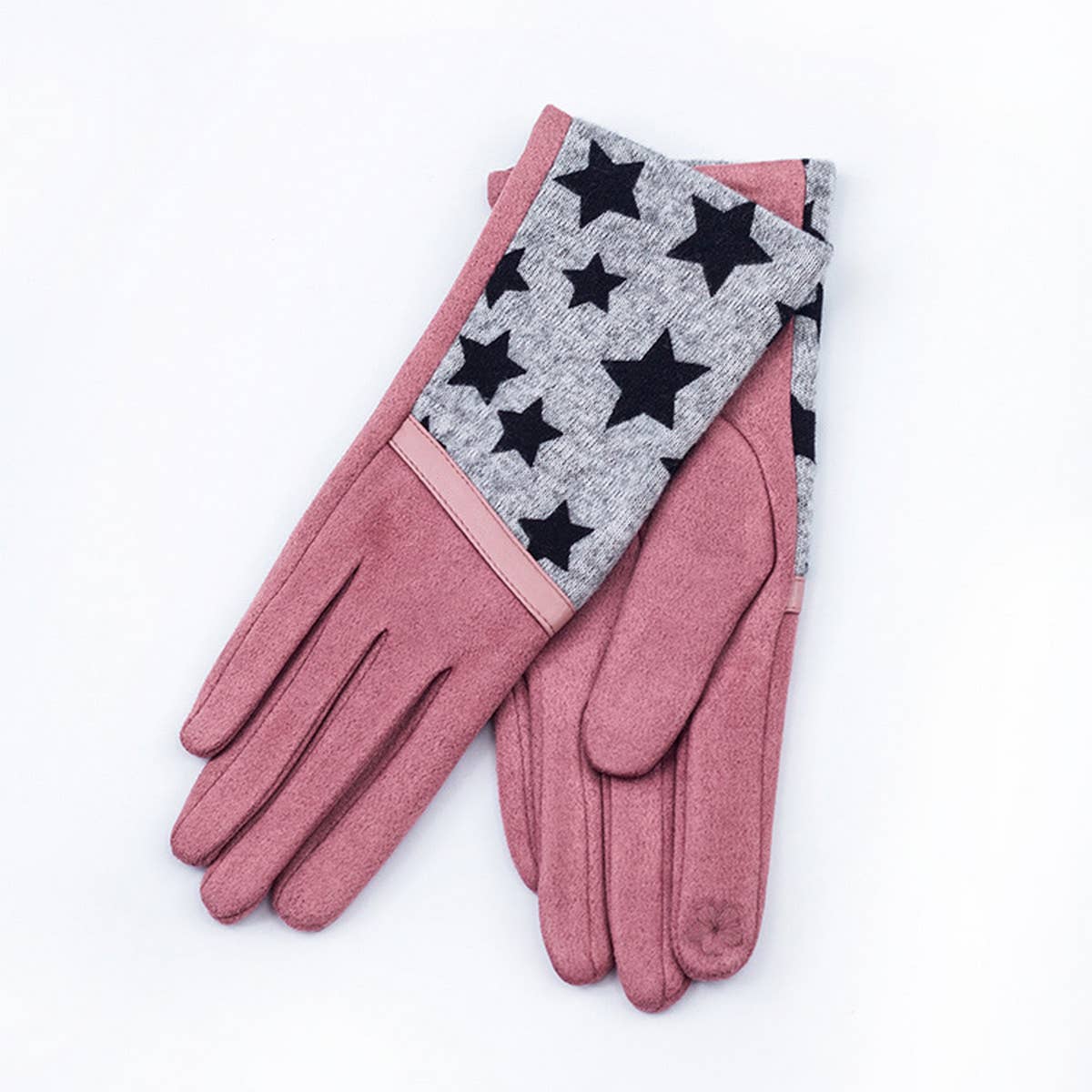 FASHIONABLE WARM STAR PLAID GLOVES_CWAG0076