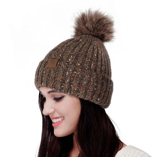 NEW WINTER OUTDOOR WARM PLUSH BALL KNITTED HAT_CWAH2452