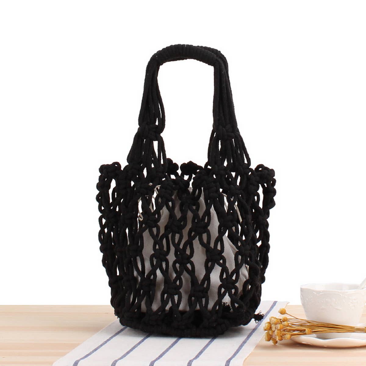 PORTABLE CASUAL HOLLOW COTTON WOVEN BAG_CWAB2116