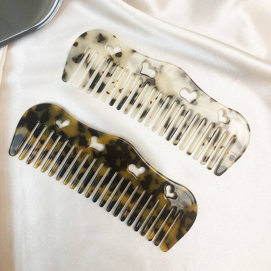 Heart-Shaped Acetate Anti-Static Hair Comb