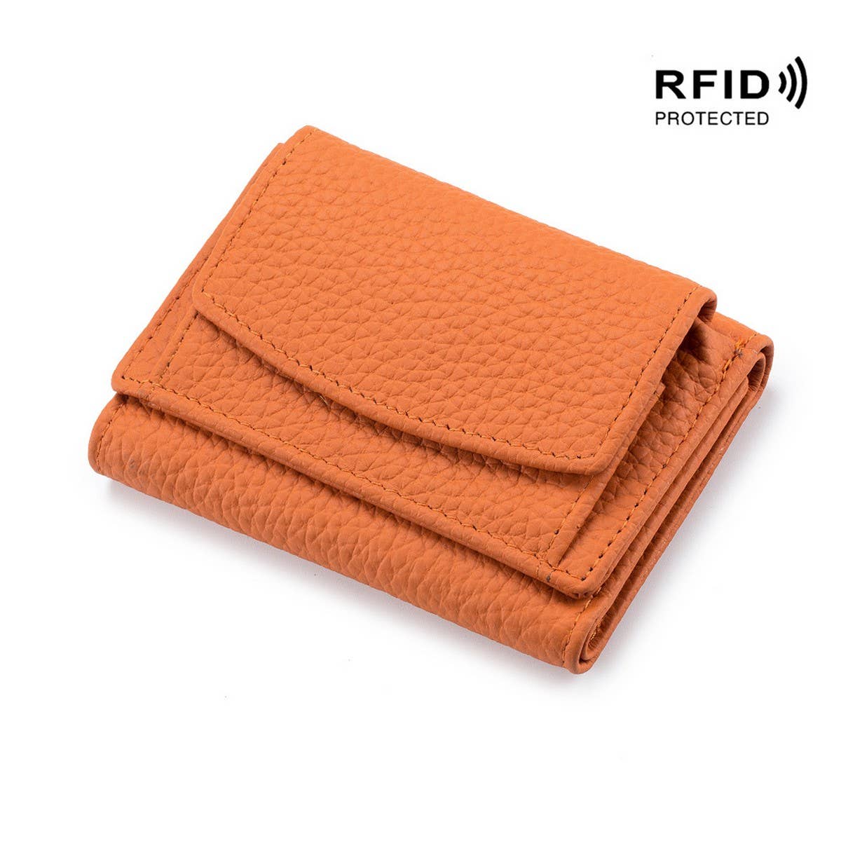 SHORT RFID COIN POCKET WALLET MINI LEATHER WALLET_CWAB3700