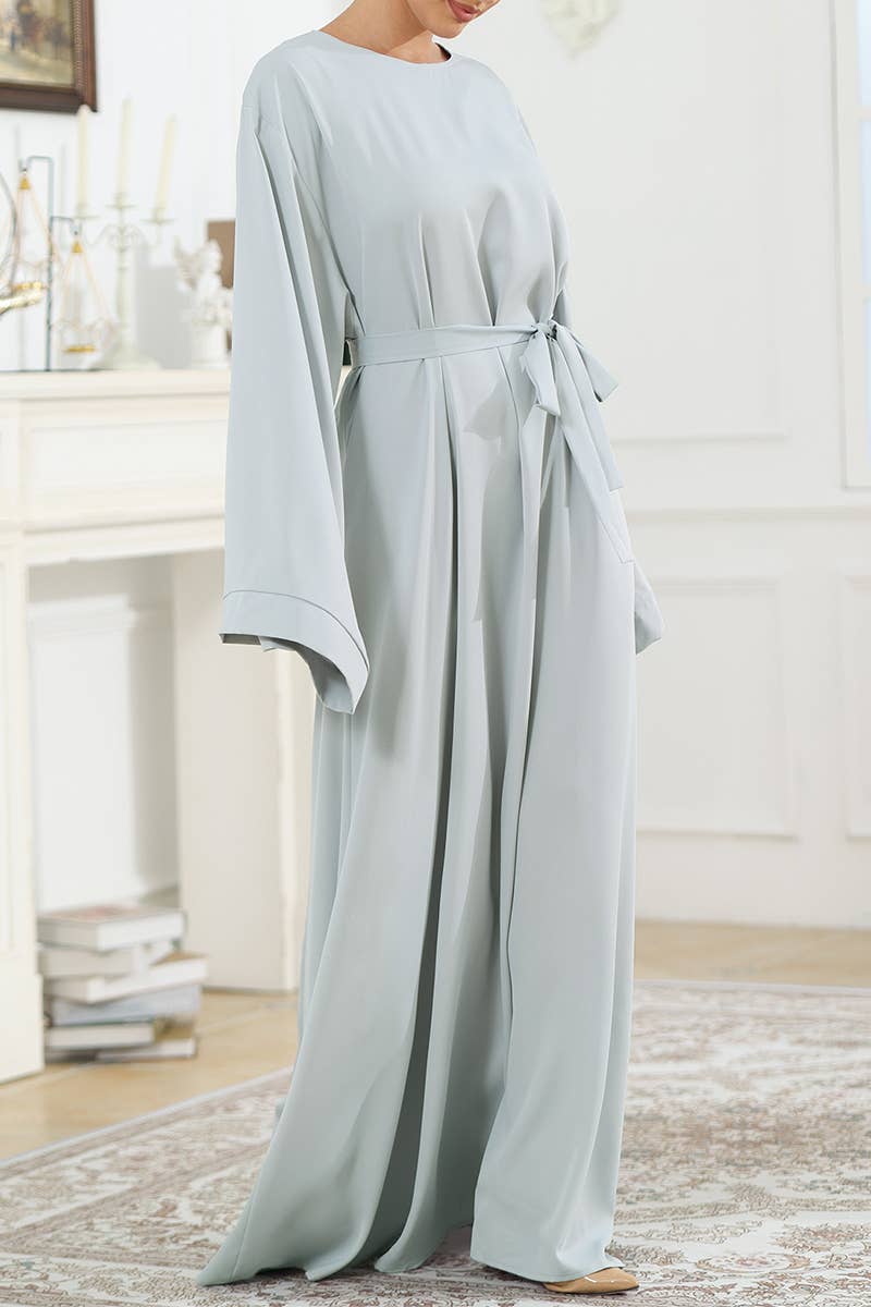 CWDMD5313_OLID COLOR CONSERVATIVE SIMPLE ROBE CASUAL DRESS