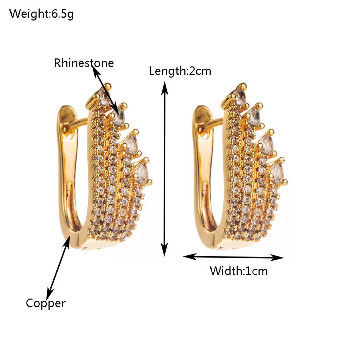 Butterfly Flower CZ Hoop Earrings Gold-Plated Chic_CWMM8520