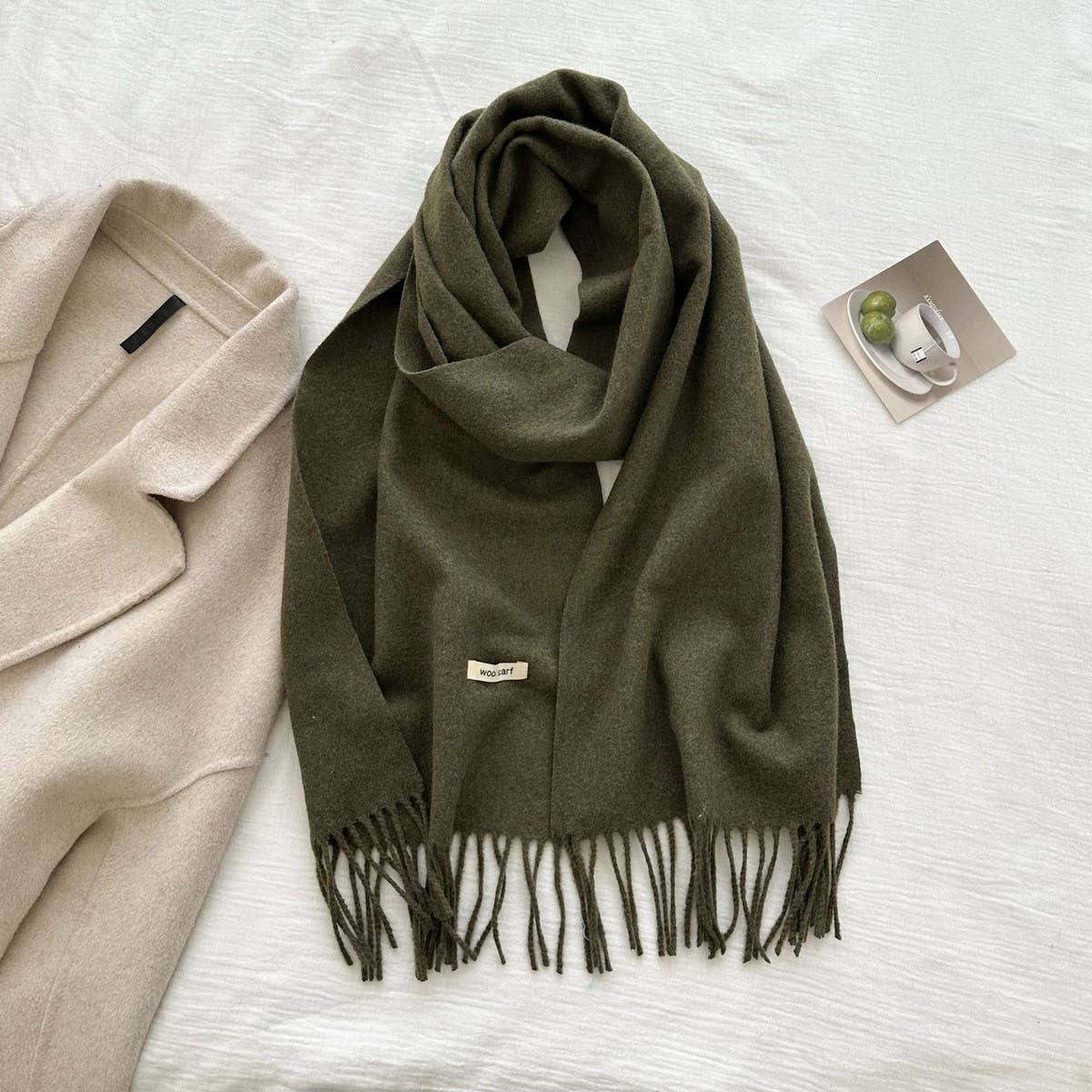 CWASC03137_SOLID WOOL WIDE SCARF WITH TASSELS FOR WOMEN MEN