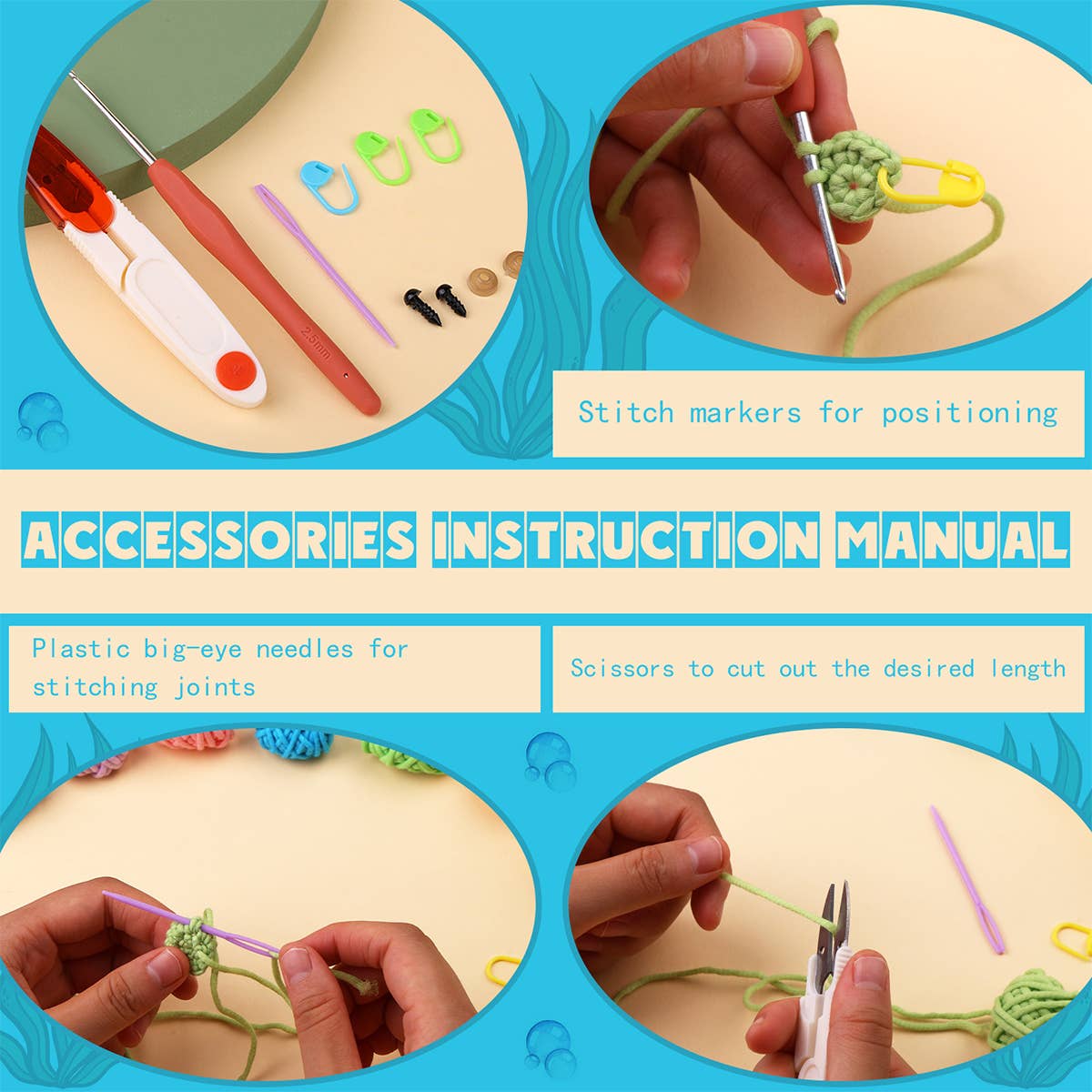 HANDMADE DIY OCTOPUS CROCHET MATERIAL KIT