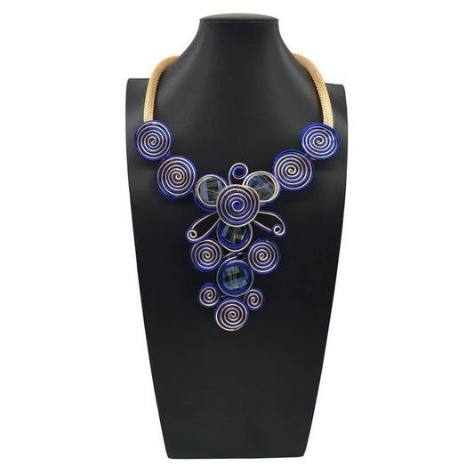 FASHION CRYSTAL ALUMINUM NECKLACE EARRINGS SET_CWMM4965