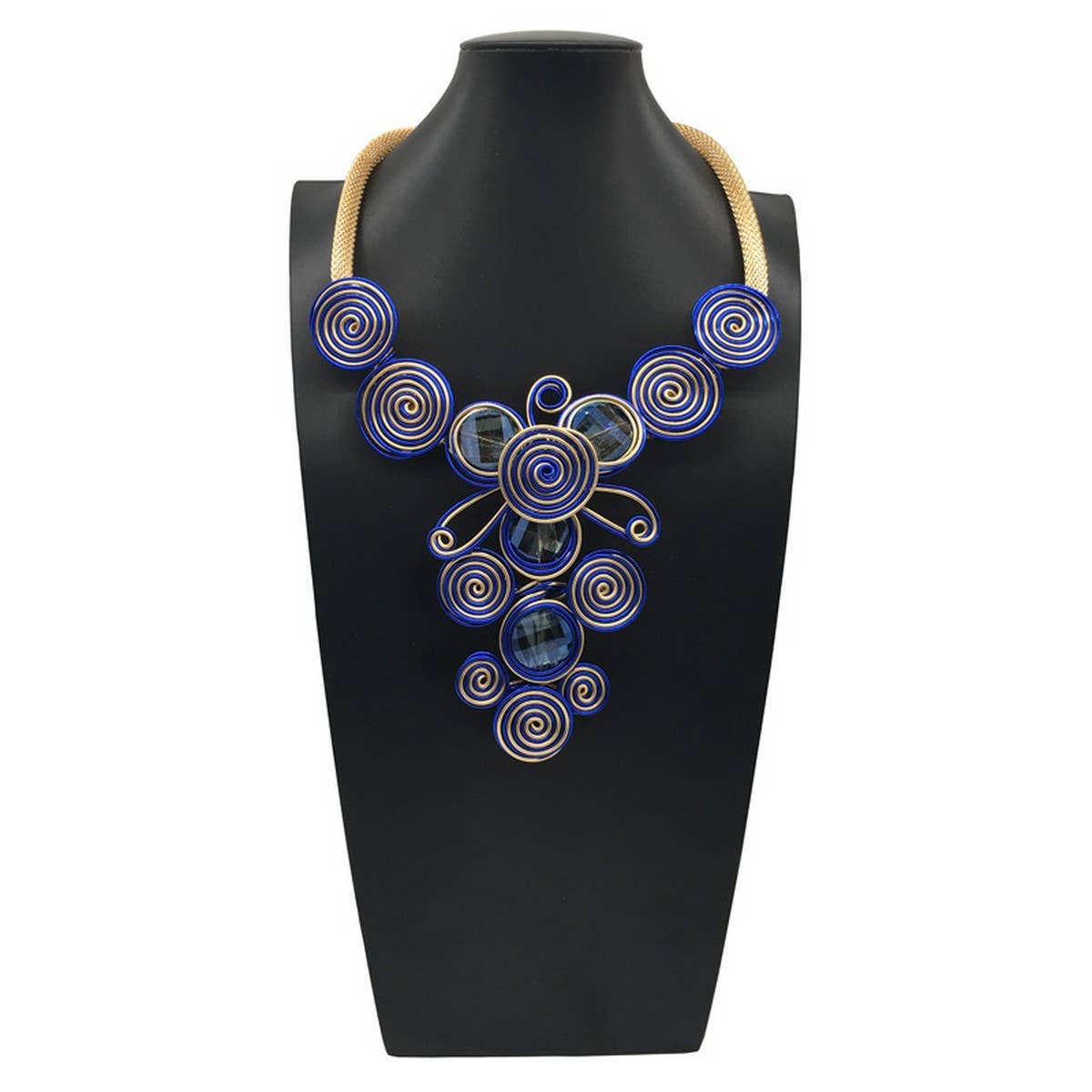 CRYSTAL ALUMINUM WIRE NECKLACE EARRING SET