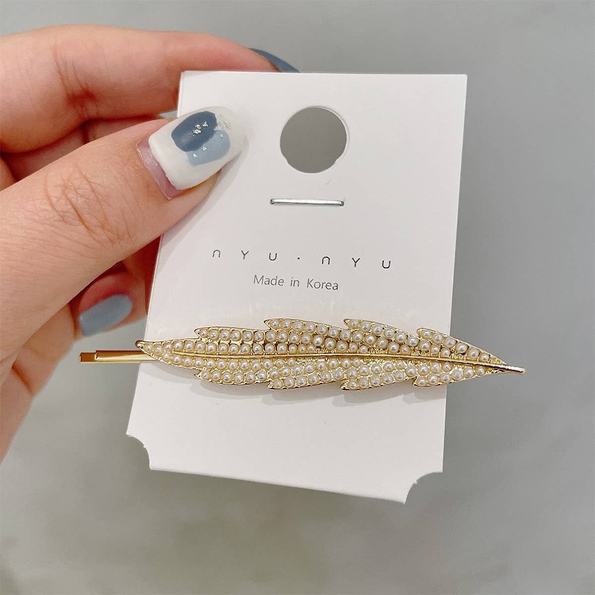 FULL DIAMOND PEARL FEATHER SIDE CLIP BANGS CLIP