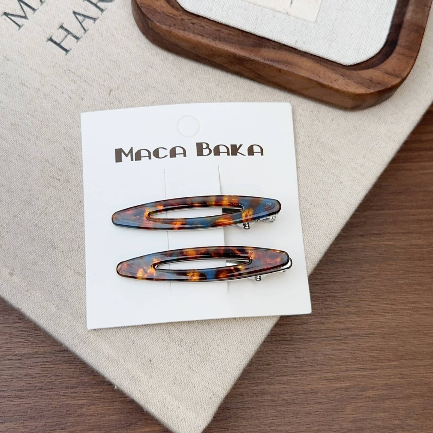 Small niche simple hollow willow acetic acid metal hairpin