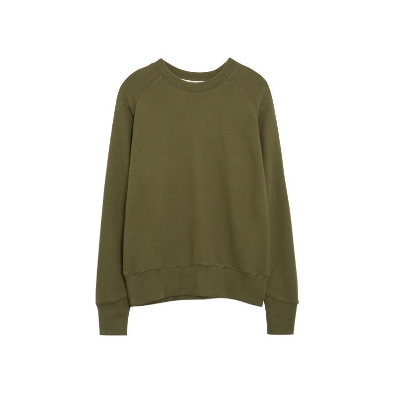 SOLID COLOR LOOSE PULLOVER CREW-NECK HOODIE