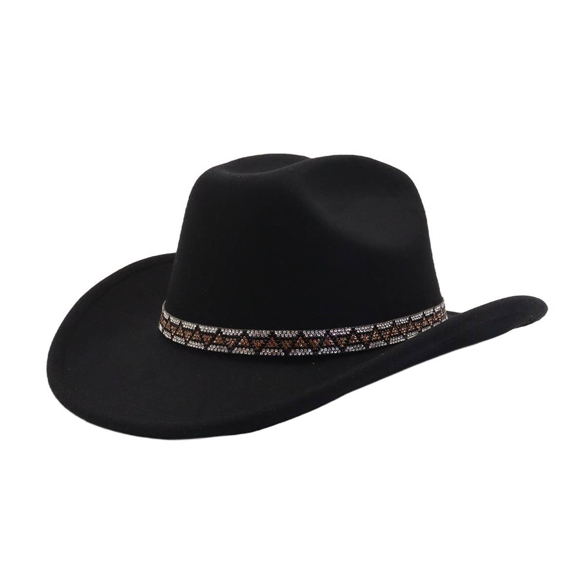 Couple Wool Fedora Jazz Hat Western Ethnic Style_CWAH04411