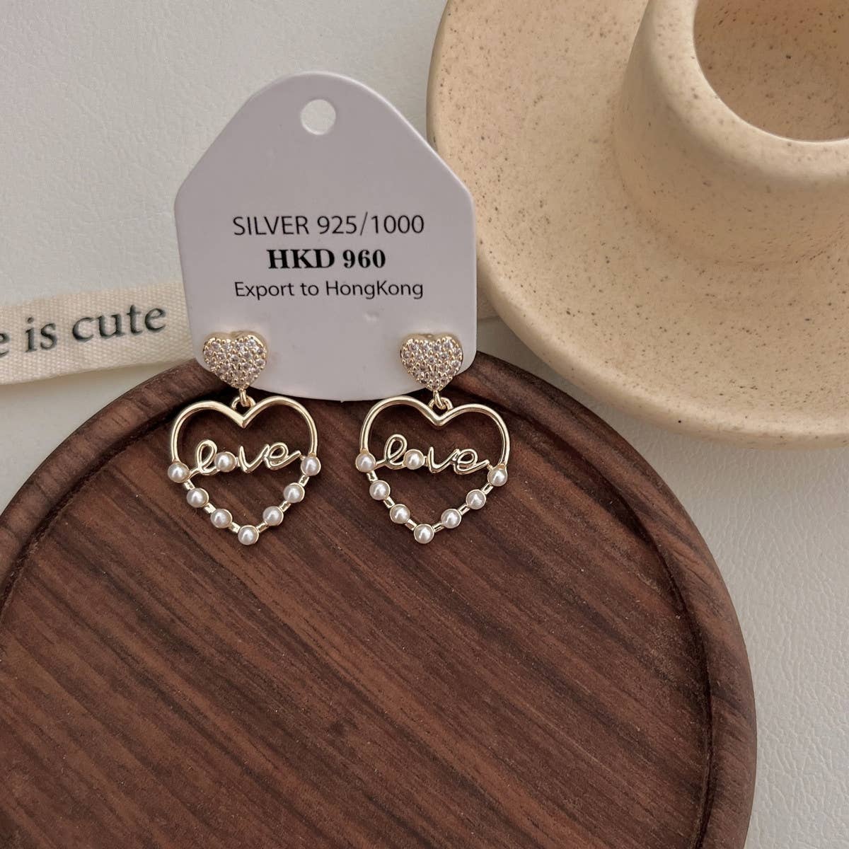 LIGHT LUXURY ENGLISH LOVE EARRINGS