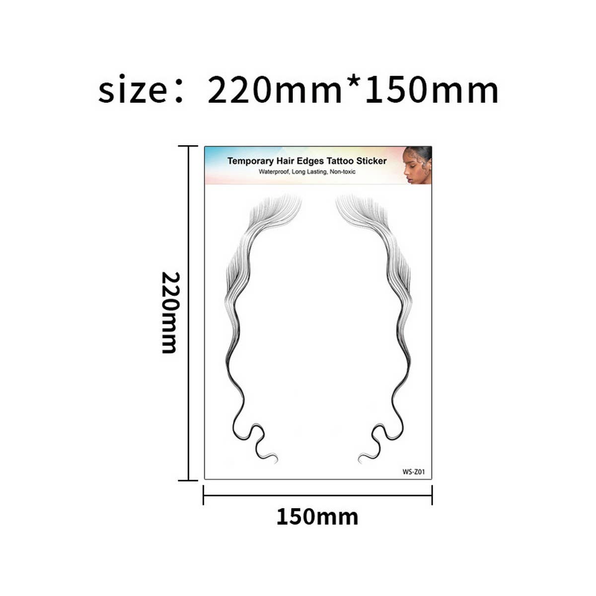 Baby Hairline Tattoo Stickers for Forehead Bangs_CWMM8336