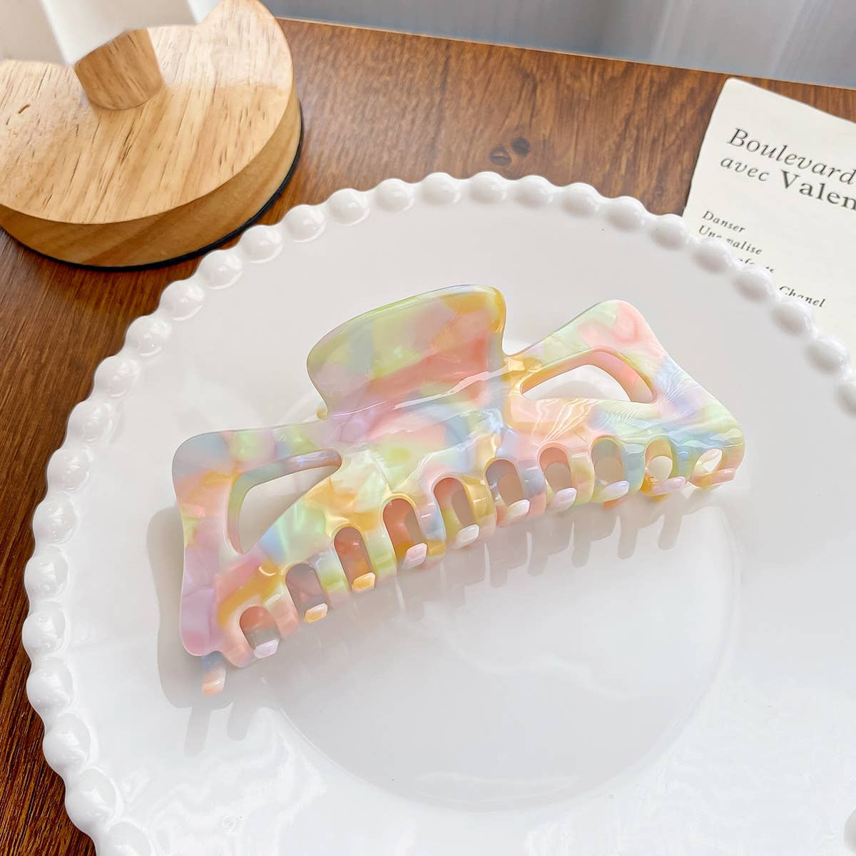 Acetate board style candy-colored hair clip