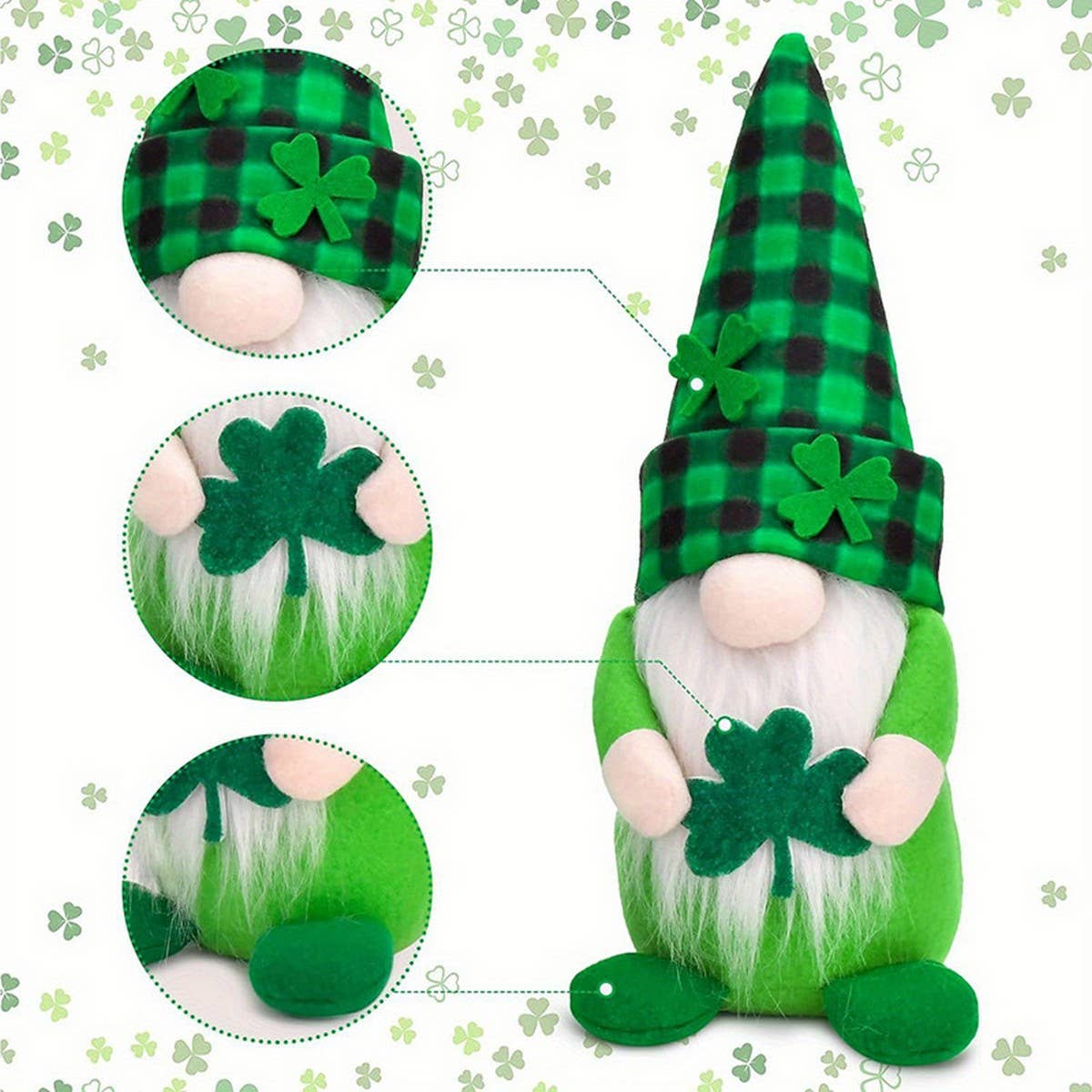 ST. PATRICK'S DAY FACELESS GNOME ORNAMENT_CWMM3434