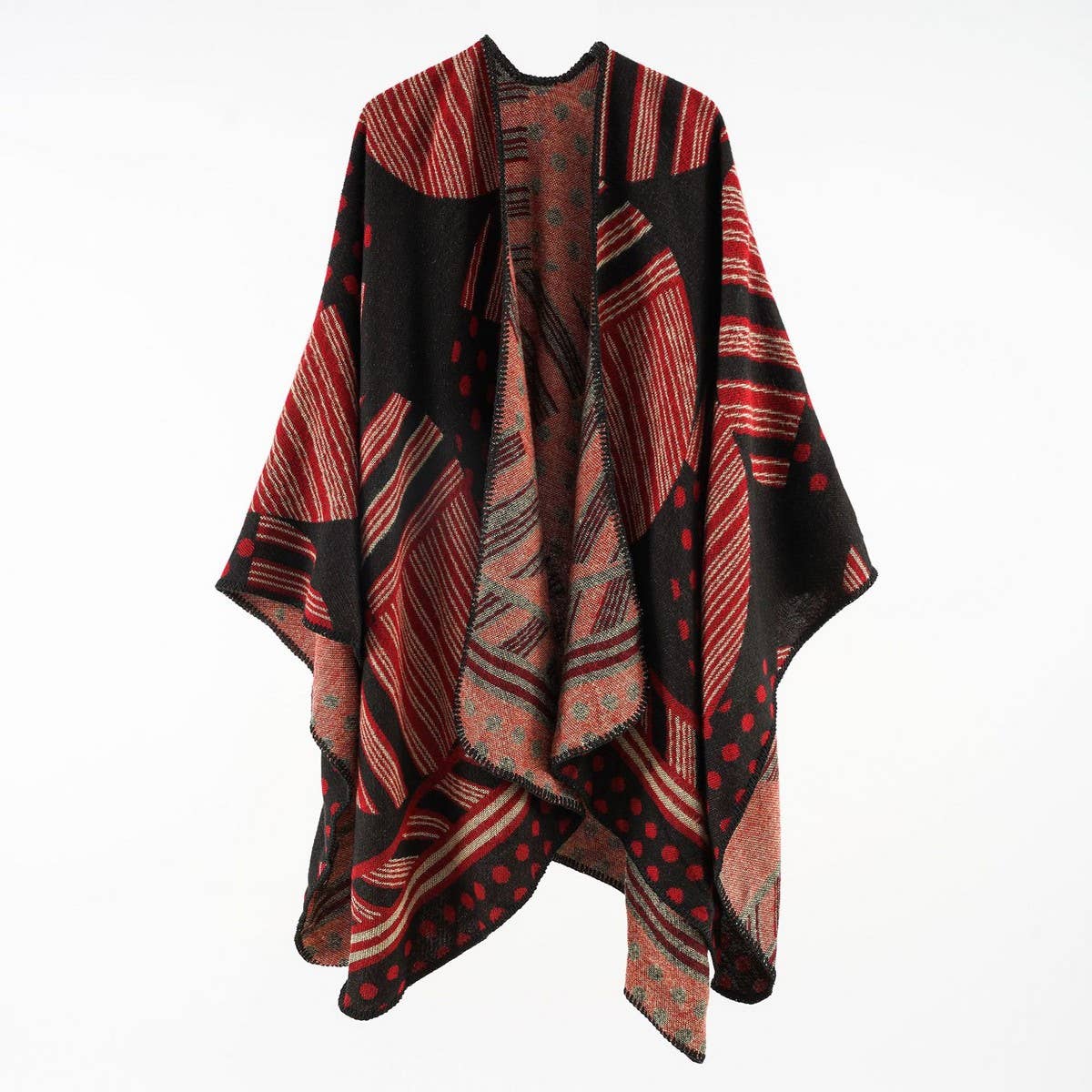 GEOMETRIC LINE FASHION WOMEN'S WARM SHAWL