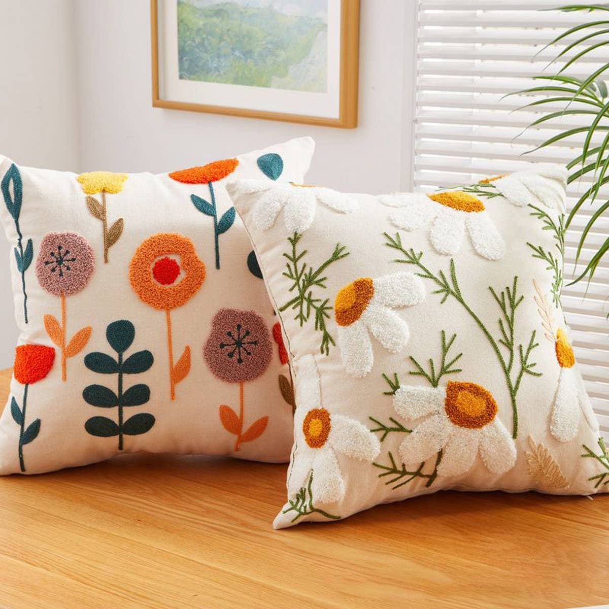 Luxury Embroidered Throw Pillow Cover for Sofa/Bed