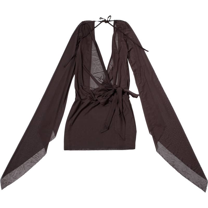 Sexy V-Neck Sheer Backless Strap Bodycon Skirt