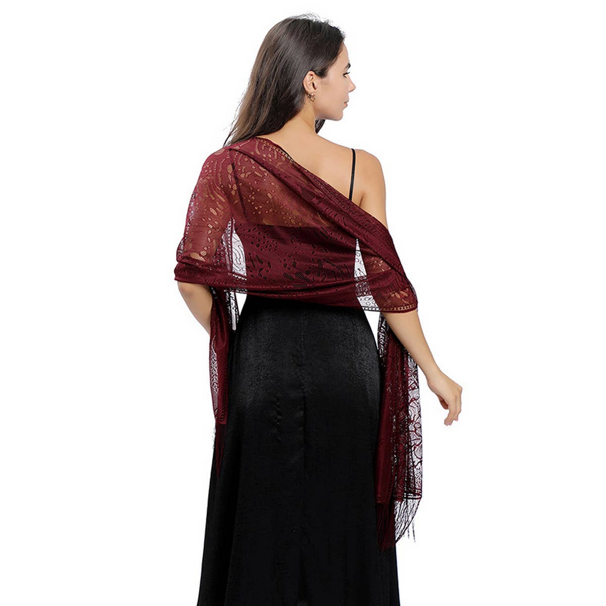 NEW FLOWER LACE EVENING SHAWL