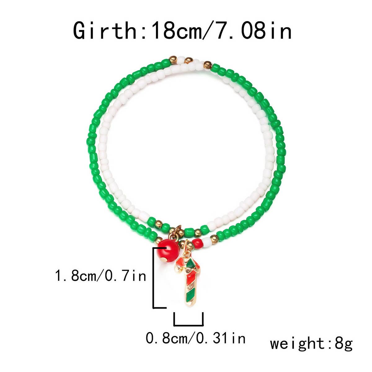 SANTA CLAUS OIL DROP BEADED BRACELET