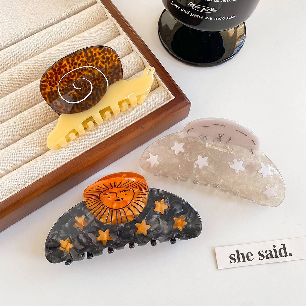 Snail & Star Acetate Claw Clip ??Artsy Hair Grip_CWAHA5704
