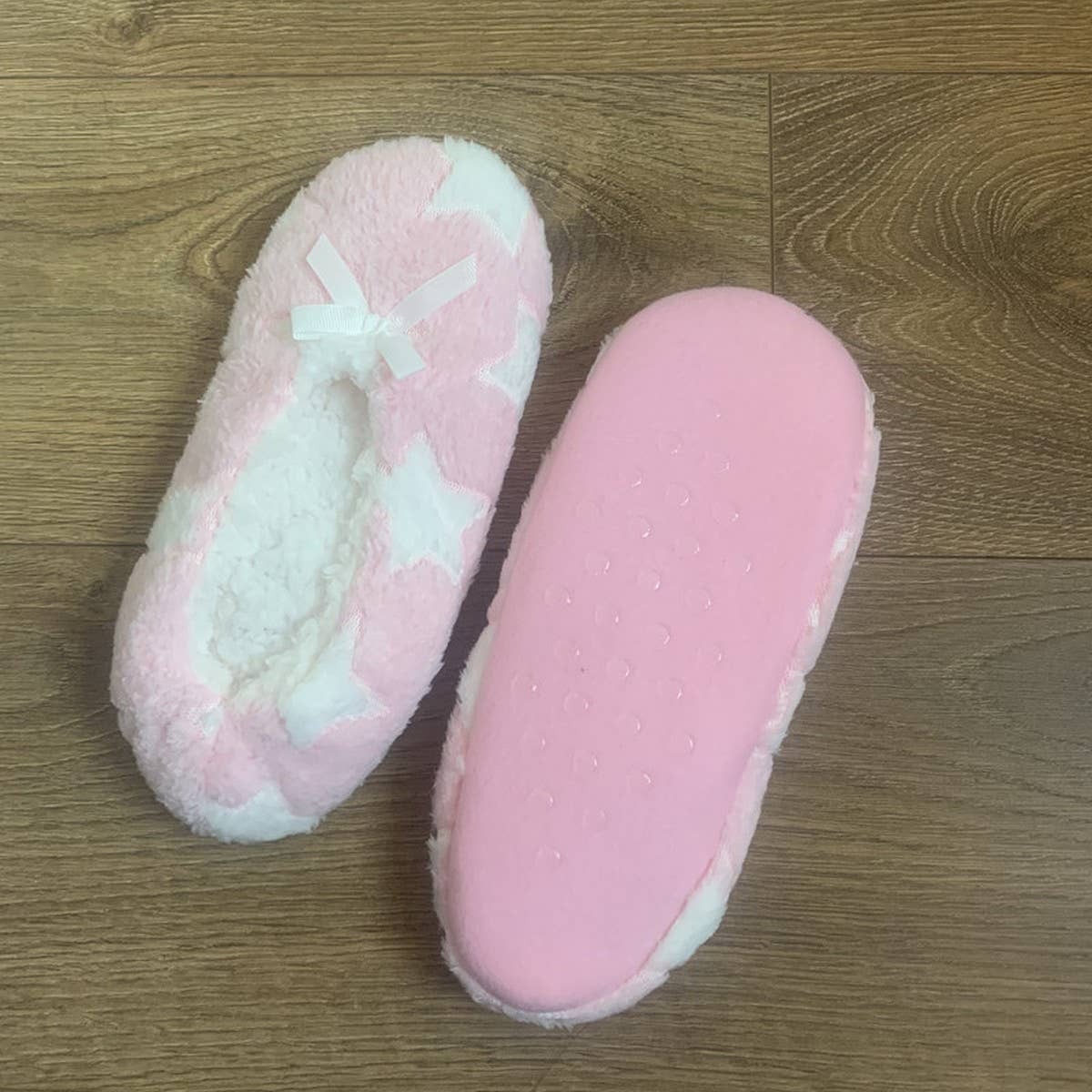 CORAL FLEECE PRINTED SOFT-SOLED SOCKS SLIPPERS