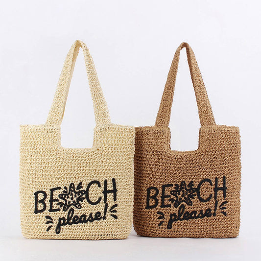 LARGE CAPACITY CASUAL VERSATILE PAPER ROPE BAG_CWAB4698