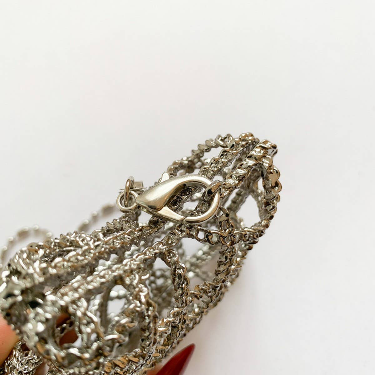 FIVE-POINTED STAR HOLLOW CHAIN SQUARE CLUTCH BAG_CWAB3260