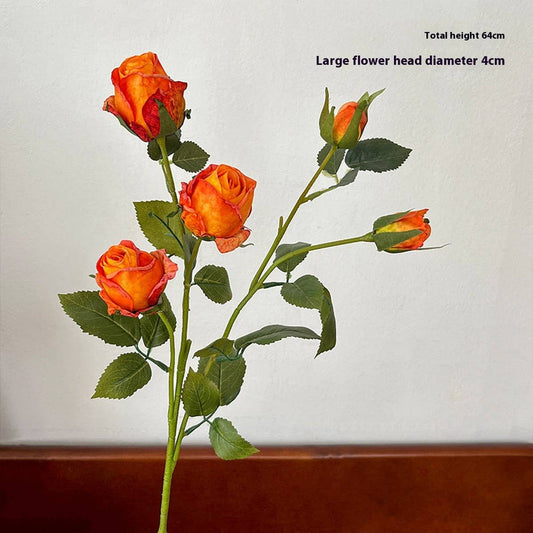 Vintage 5-Head Angora Rose with Burnt Edges