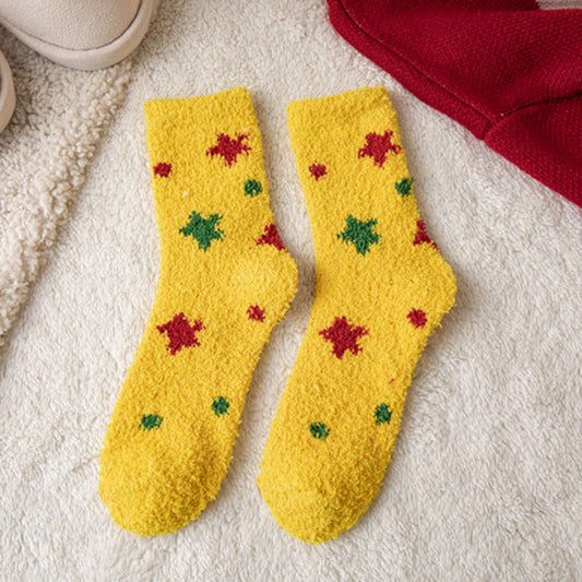 CHRISTMAS STAR PATTERN COZY SOCKS