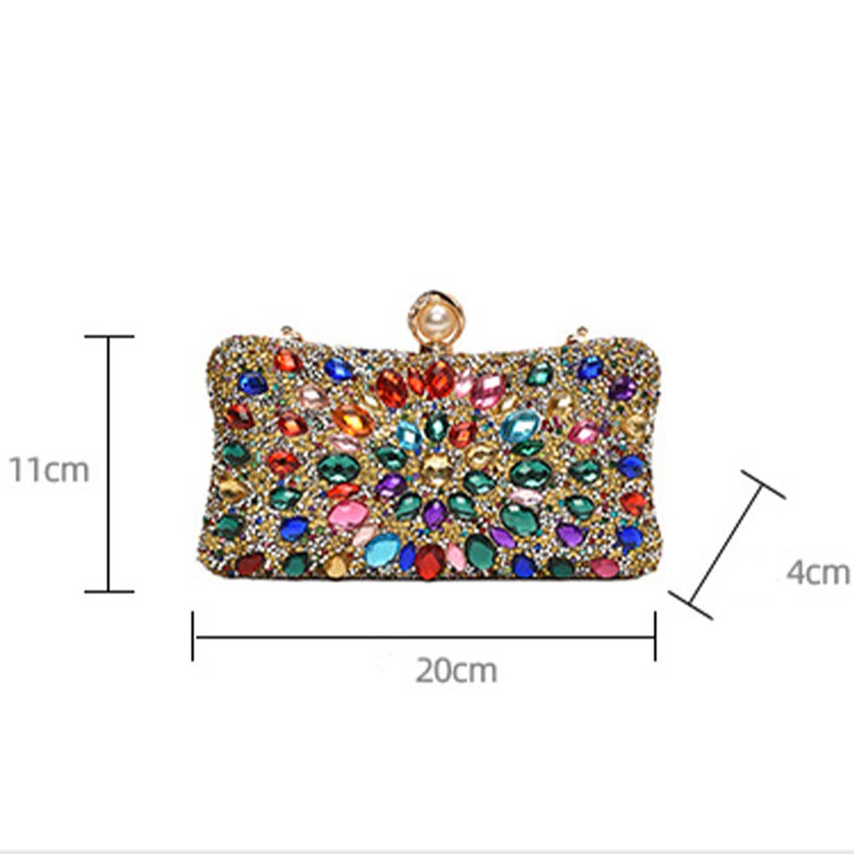 Fashionable colored diamond crossbody chain bag