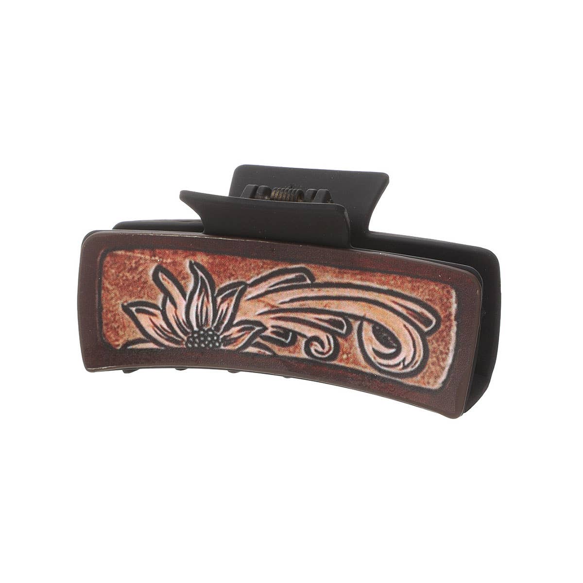 Sunflower PU Leather Hair Claw, Western Style