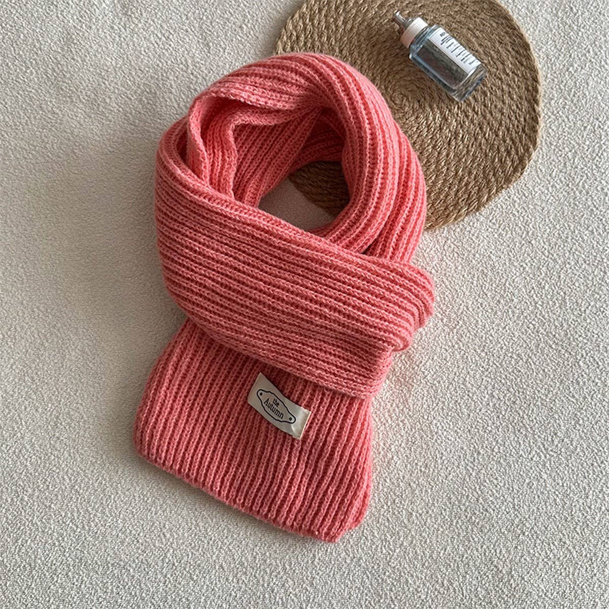 Solid Color Knit Scarf - Unisex Winter Essential_CWASC2280