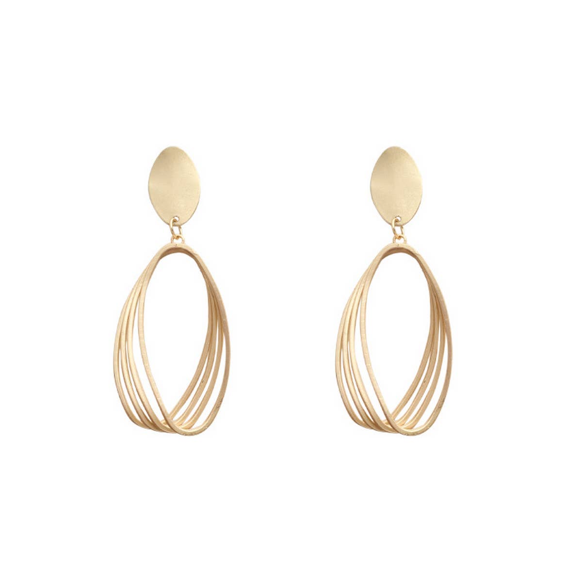 FASHIONABLE MATTE GOLD HOLLOW EARRINGS