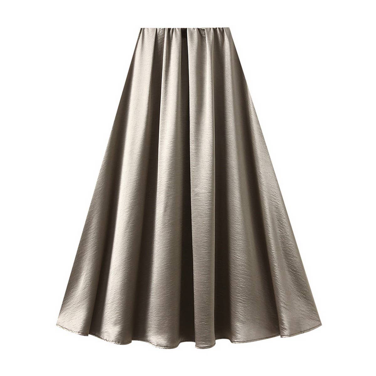 SATIN DRAPE MAXI SKIRT A-LINE SKIRT