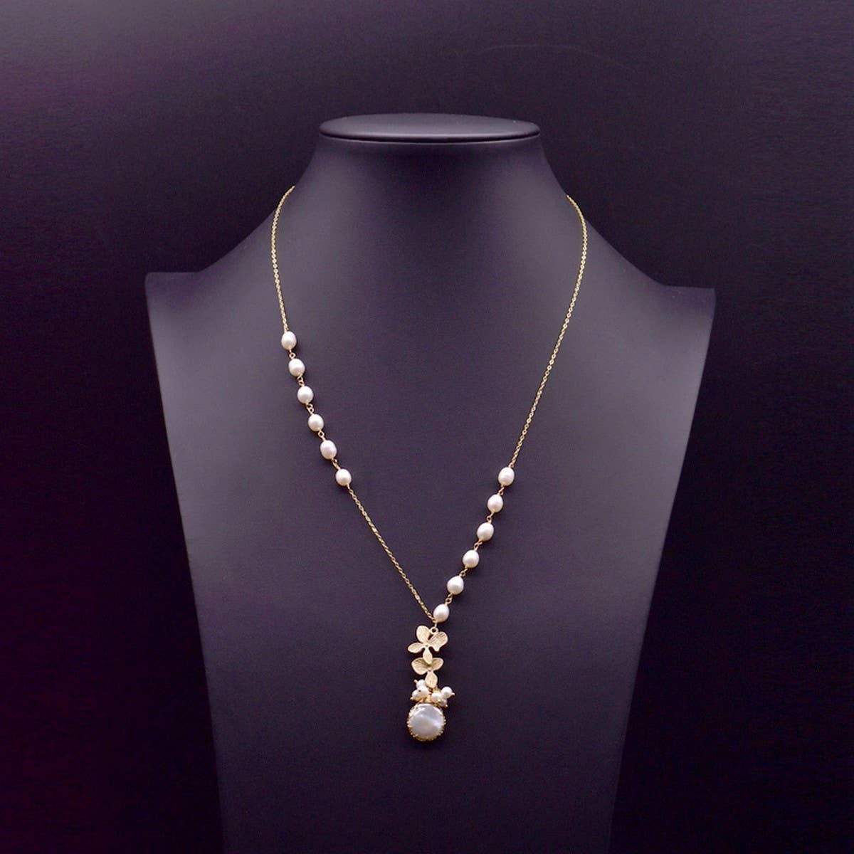 HIGH-END VINTAGE DIAMOND PEARL NECKLACE FOR WOMEN