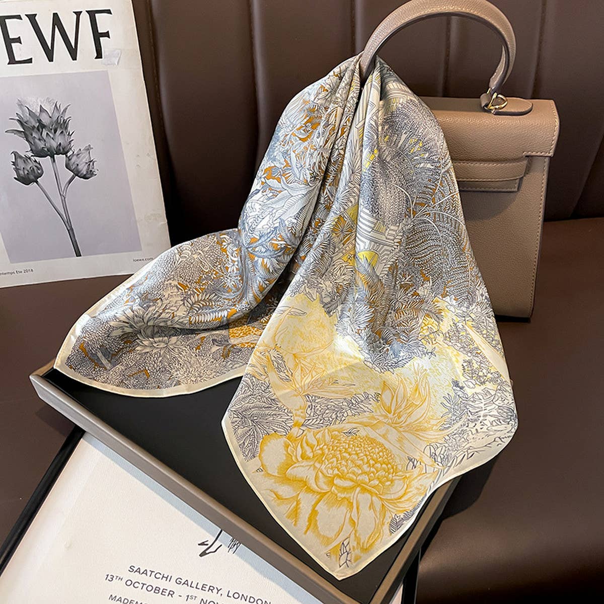 Silk Scarf ? Summer Square Shawl & Headband