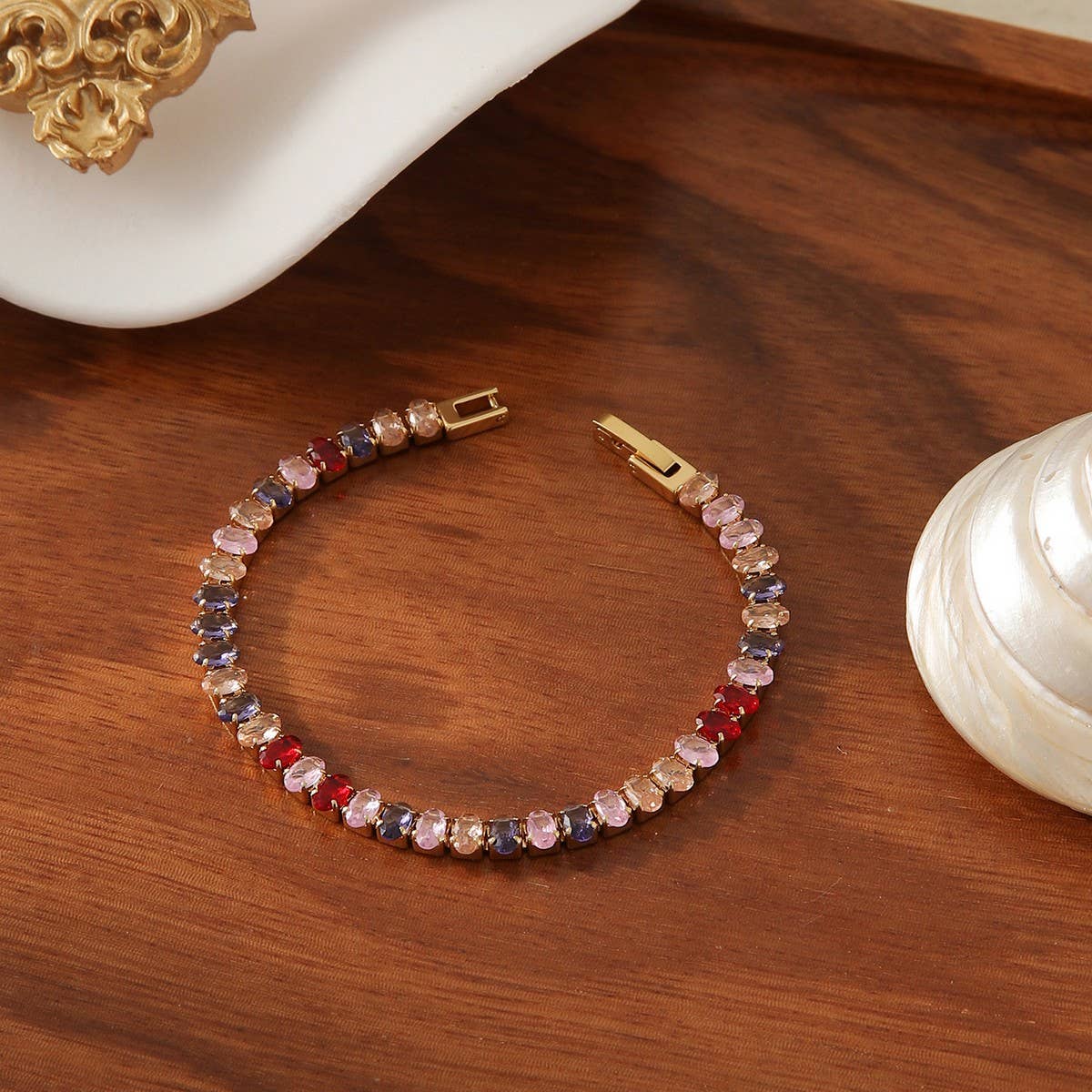 MULTI-COLOR DIAMOND SINGLE ROW FULL DIAMONDBRACELET