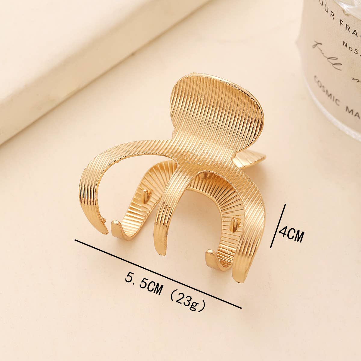 METALLIC TEXTURE CLIP HIGH PONYTAIL HAIR GRAB