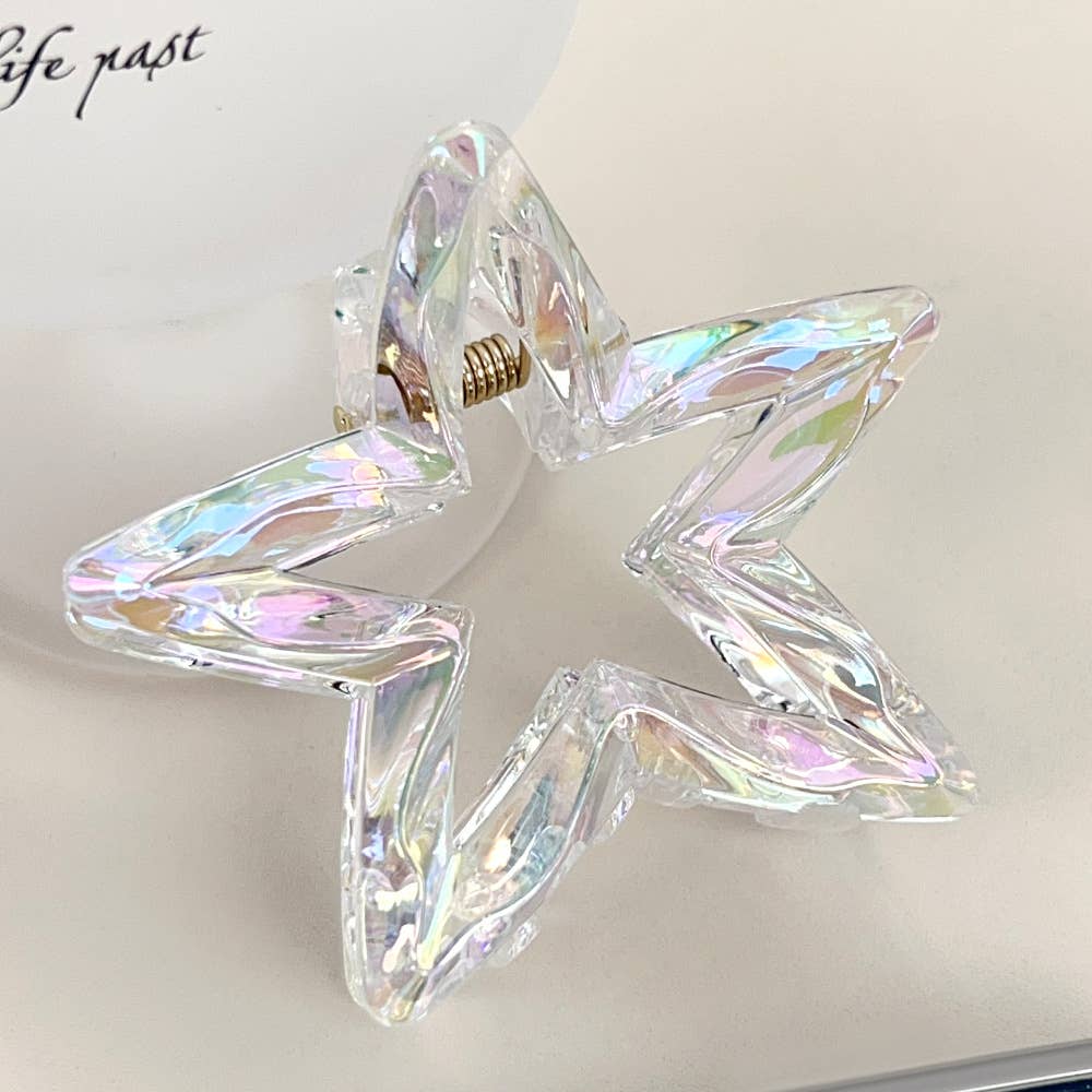Crystal candy-colored five-pointed star grab clip