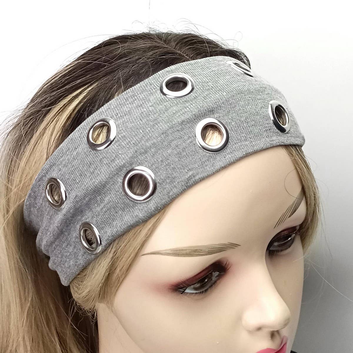 Punk Elastic Headwrap with Round Eyelets_CWAHA6314