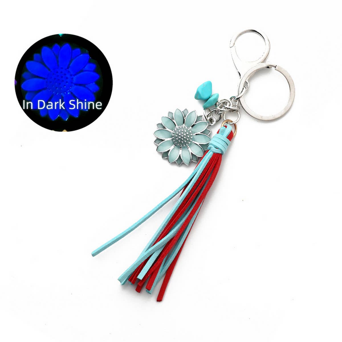 PUNK FLUORESCENT SUNFLOWER KEYCHAIN_CWMM1307