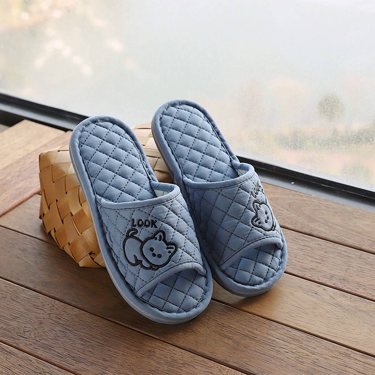 Cute Cat Cotton Handmade Thick Slippers