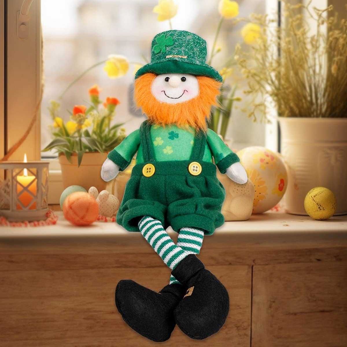 ST. PATRICK'S DAY LONG-LEGGED RUDOLPH DOLL ORNAMENT_CWMM3440