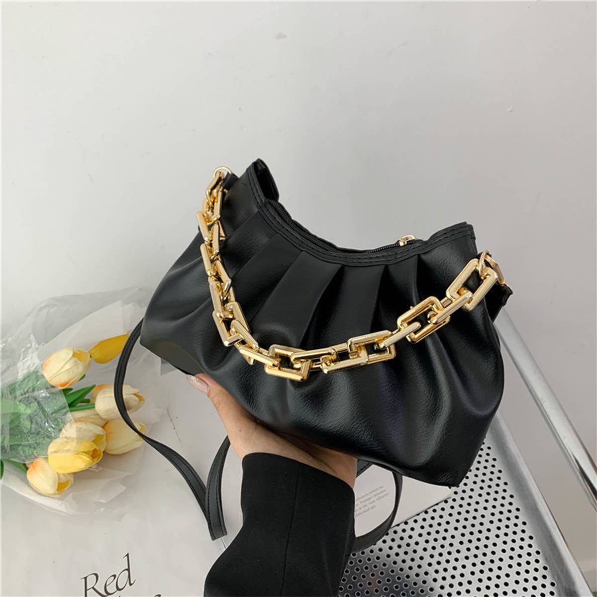 FASHION CHAIN STRAP HOBO BAG_CUAB0156